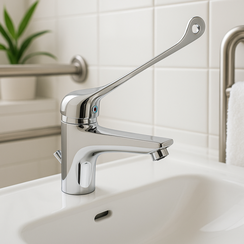 Κλινική AquaTrimo ιατρική μπαταρία νιπτήρα με μακρύ μοχλό χρώμιο 43CC7375CM